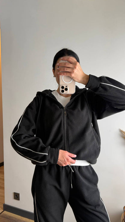 Damen Fleece-Jogginganzug mit Reißverschluss