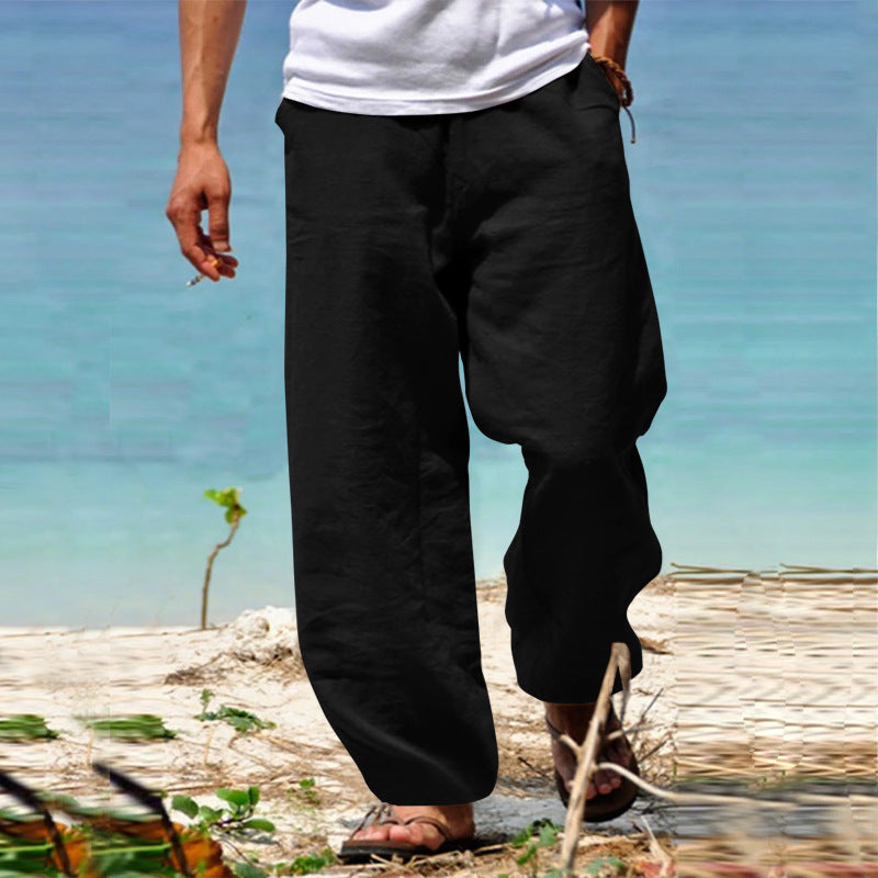 Herrenhose Elastischer Bund Praktische Seitentaschen Beige