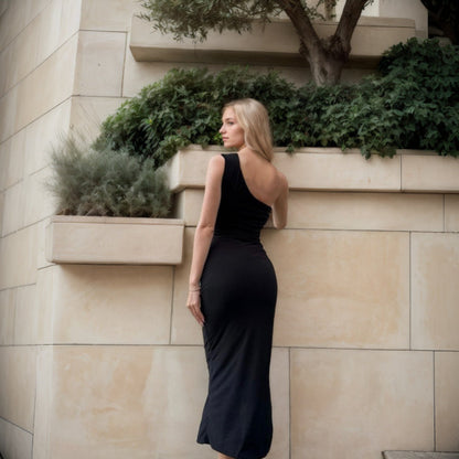 Damen Wickelkleid Asymmetrischer Ausschnitt Rüschen-Finish Norvielle