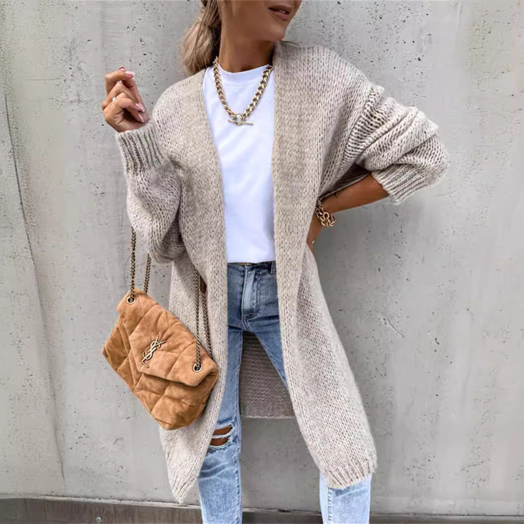 Damen Strickjacke Lässiger Schnitt Weich Grün