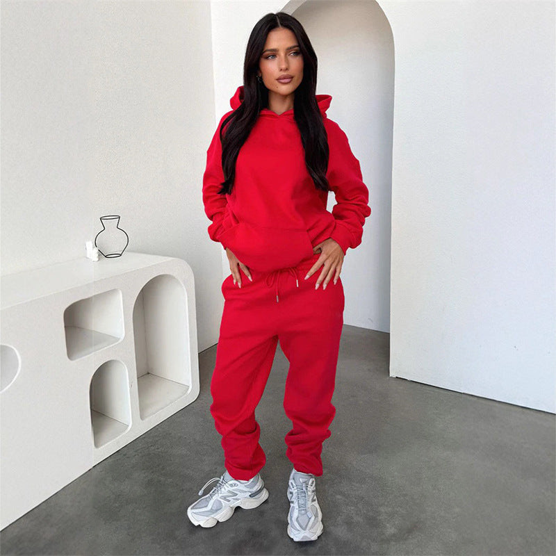 Damen Sportliches Loungewear-Set mit Kapuze und elastischem Bund