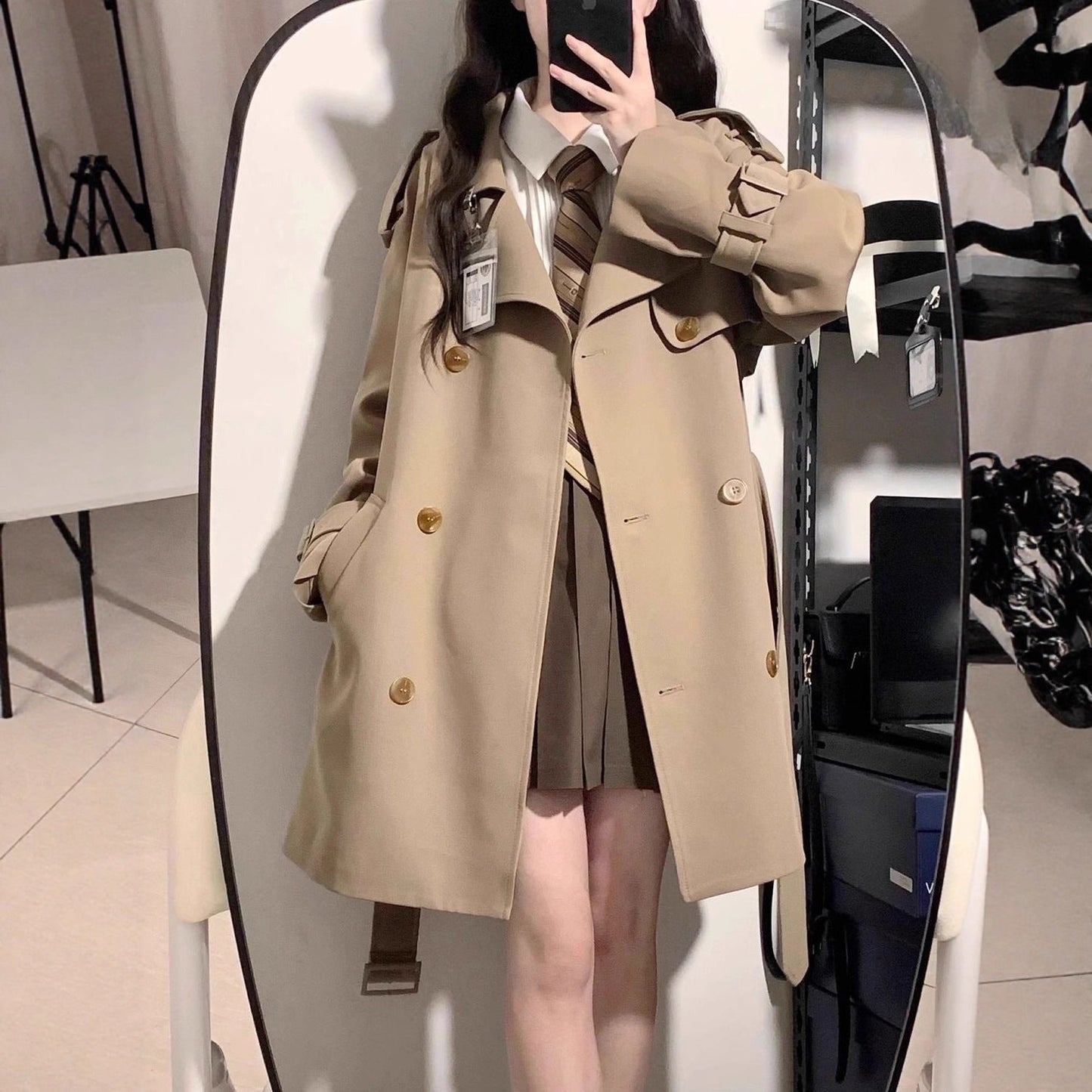 Damen Trenchcoat Oversized Schnitt Norvielle