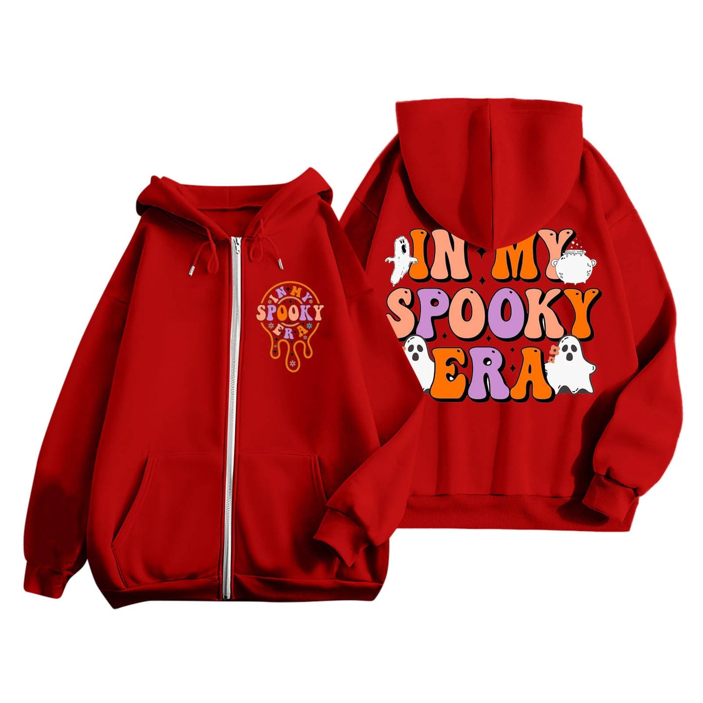 Damen Kapuzenjacke mit Aufdruck und Kängurutaschen