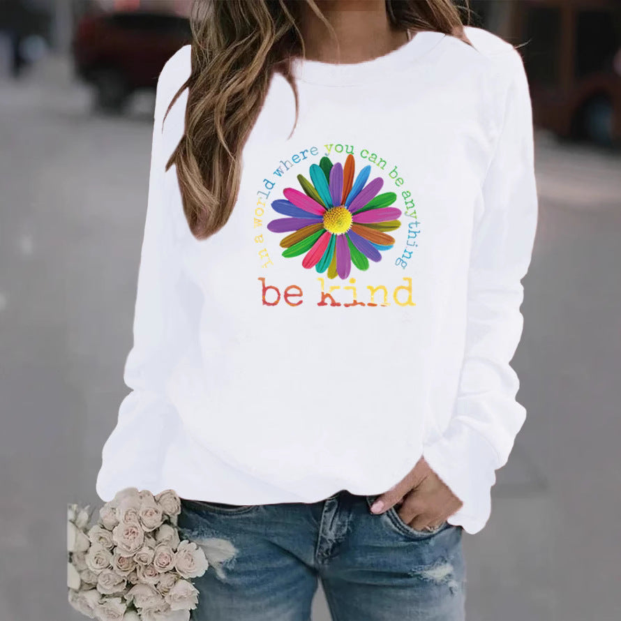 Damen Sweatshirt Bunt Blumen-Design Weich Norvielle