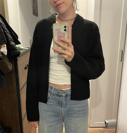 Damen Strickpullover Lässig Reißverschluss Norvielle