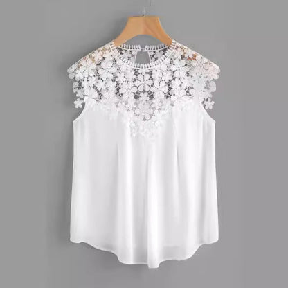 Damen Bluse Flora Stickerei Leicht Fließend