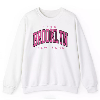 Damen Sweatshirt Brooklyn-Print Baumwolle Bequem Grau