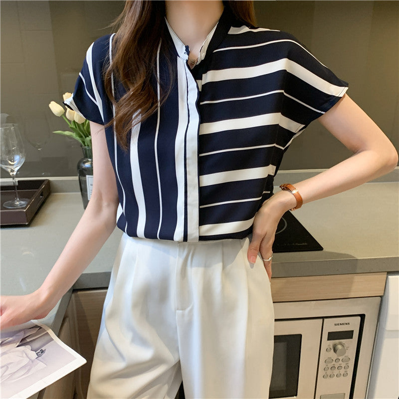 Damen Bluse Streifenmuster Lässiger Schnitt Norvielle