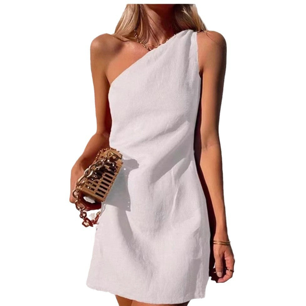 Damen Minikleid Asymmetrisch Norvielle