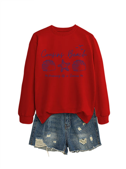 Damen Sweatshirt Maritimes Motiv Bequemer Schnitt Norvielle