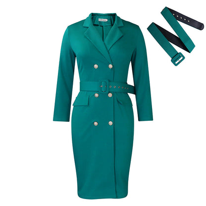 Damen Blazer-Kleid Tailliert Abnehmbarer Gürtel Norvielle