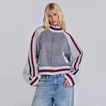 Damen Sweater Gestrickt Bequem Norvielle Emblem Schwarz - Norvielle