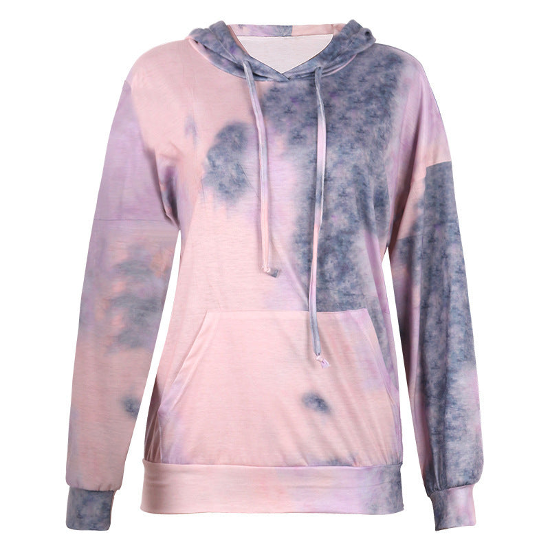 Damen Kapuzenpullover Batikdesign Kängurutaschen Norvielle