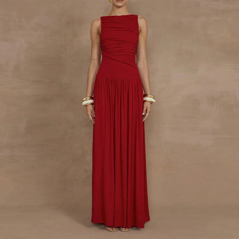 Damen Maxikleid Raffiniertes Raffung Design Norvielle