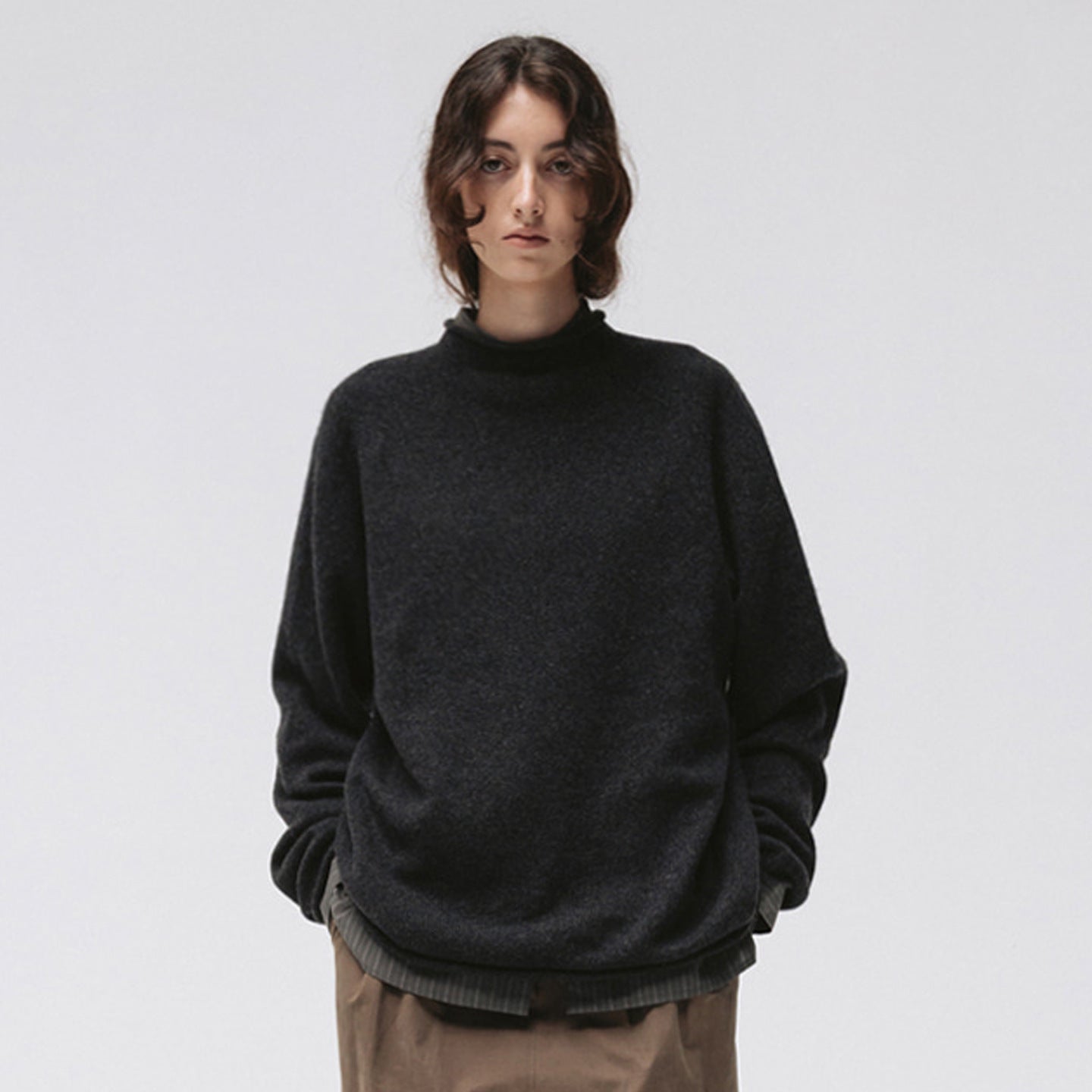 Damen Strickpullover Hochgeschnitten Komfort Norvielle