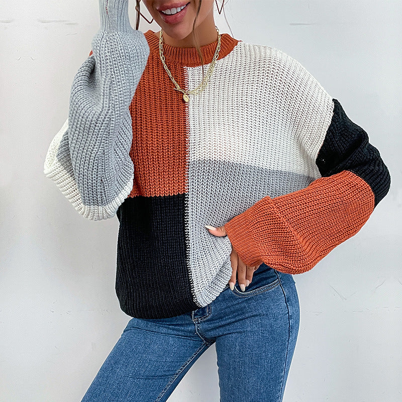 Damen Pullover Blockstreifen-Design Modern Norvielle