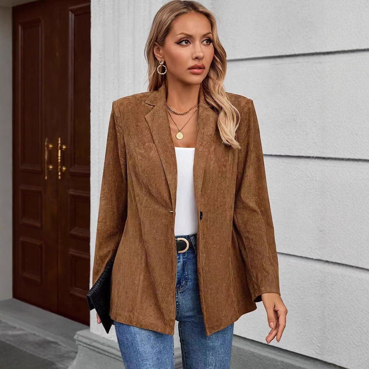Damen Blazer Samtweich Struktur Norvielle