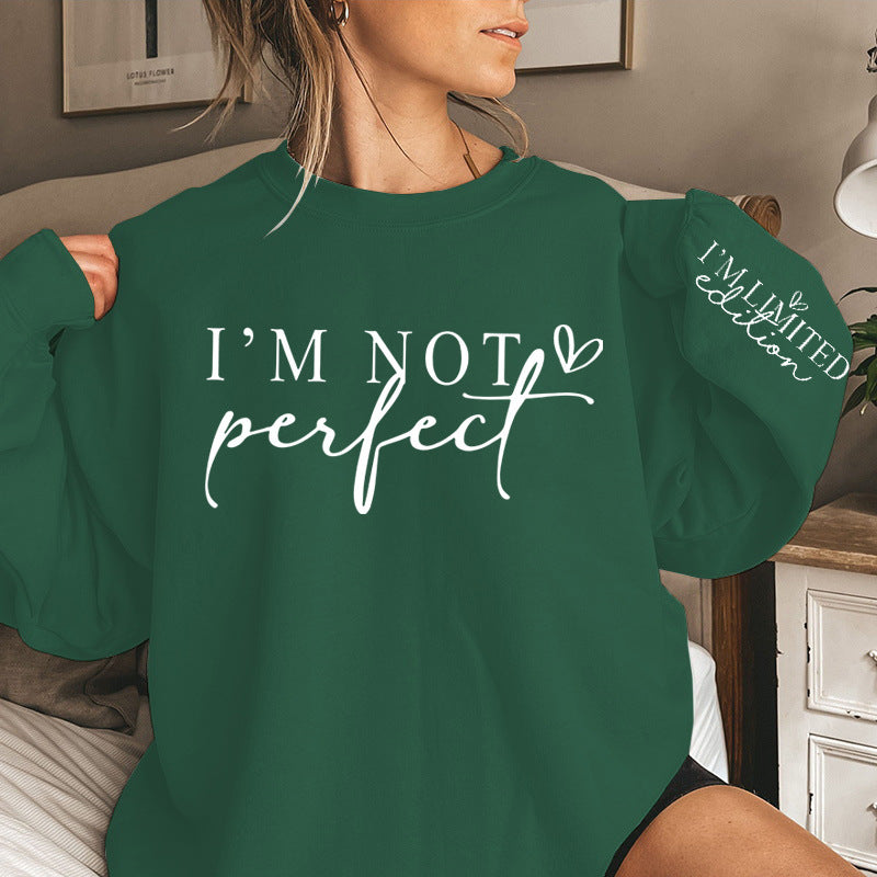 Damen Oversized Sweatshirt Statement-Print Grau