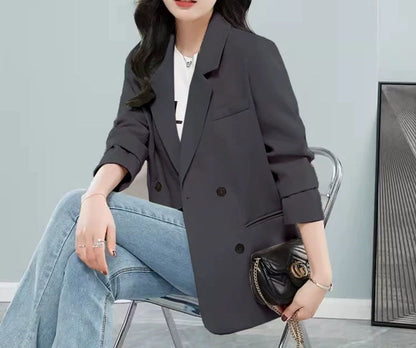 Damen Oversized Blazer Doppelter Knopfleiste Stylisch