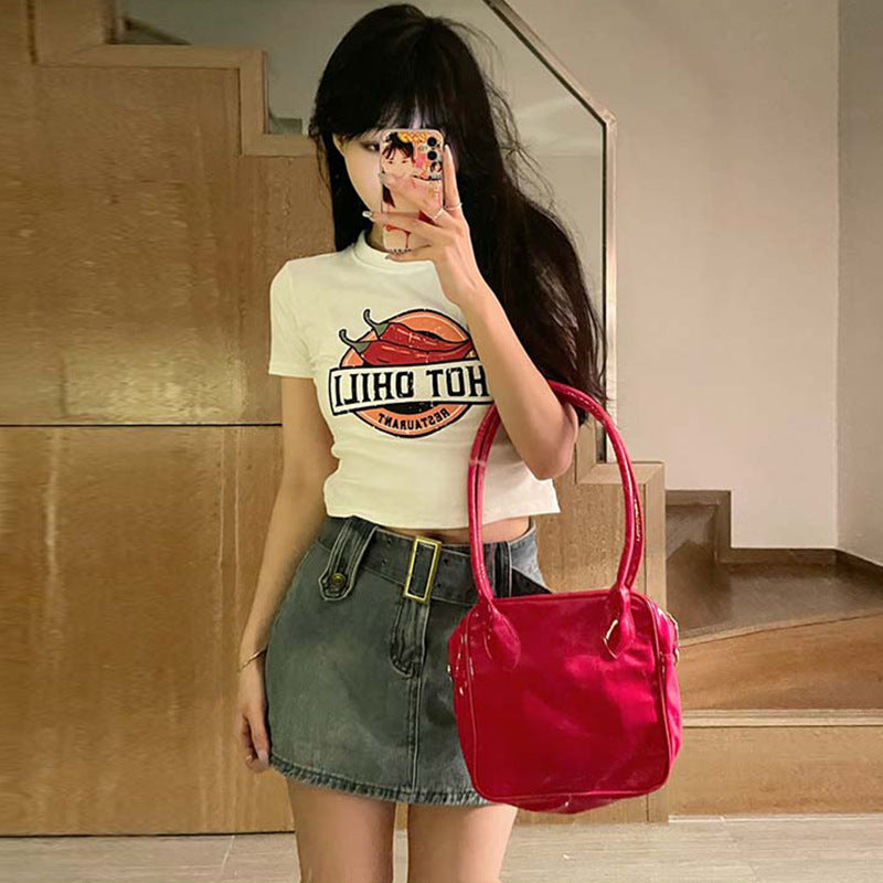 Damen Crop- mit kreativem Druck Norvielle - Norvielle