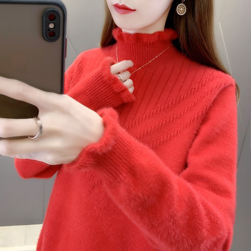 Damen Rollkragenpullover Strukturiertes Design Norvielle