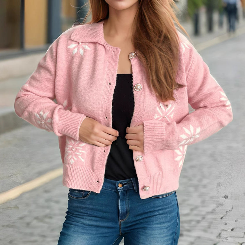 Damen Strickjacke Norvielle mit Schneeflocken-Applikationen und - Norvielle