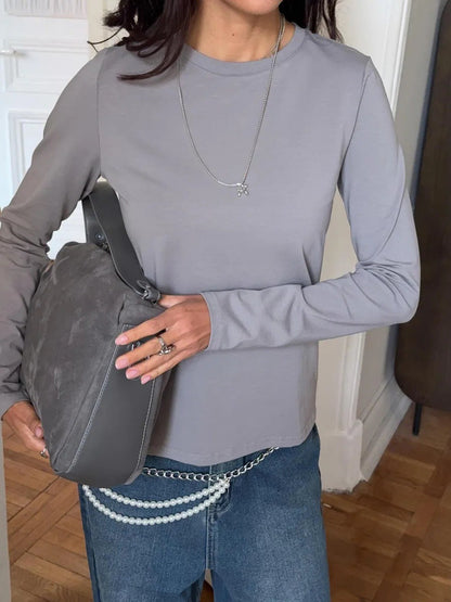 Damen Langarmshirt Körperbetonter Schnitt Norvielle