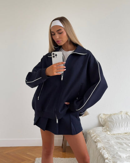 Damen Oversize-Jacke Hochkragen Norvielle
