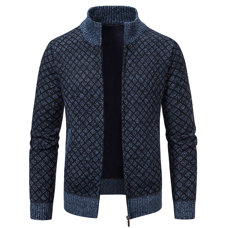 Herren Strickblazer Strukturiertes Muster Anthrazit
