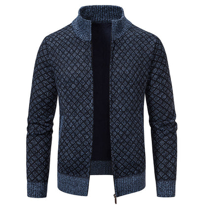 Herren Strickblazer Strukturiertes Muster Anthrazit