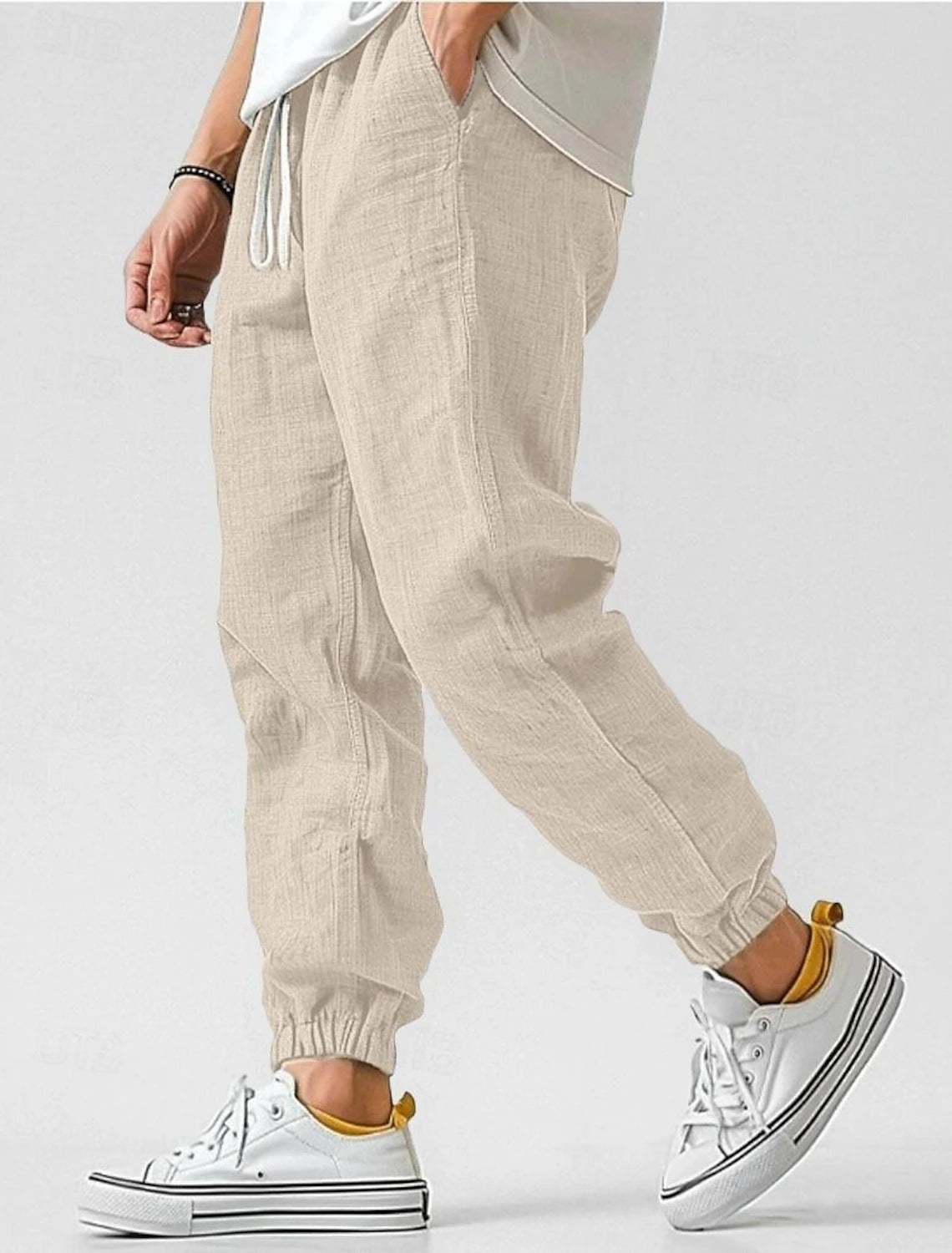 Herren Leinenhose Elastischer Bund Bequem Norvielle