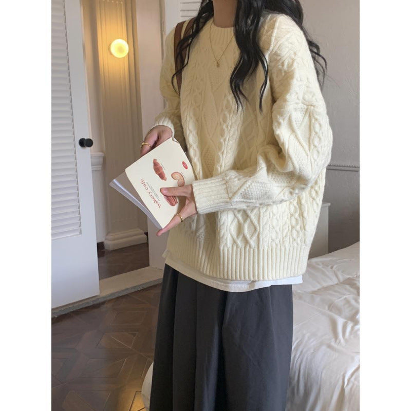 Damen Grobstrickpullover Strukturiertes Muster Norvielle