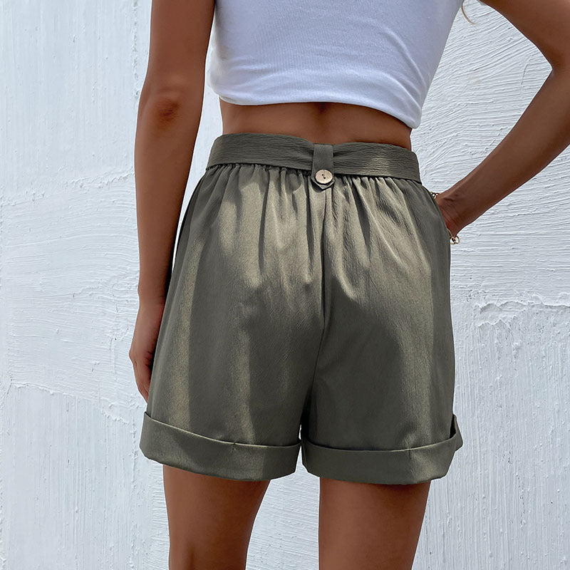Damen Bermudashorts Kurz Breiter Bund Seitentaschen Norvielle