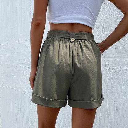 Damen Bermudashorts Kurz Breiter Bund Seitentaschen Norvielle