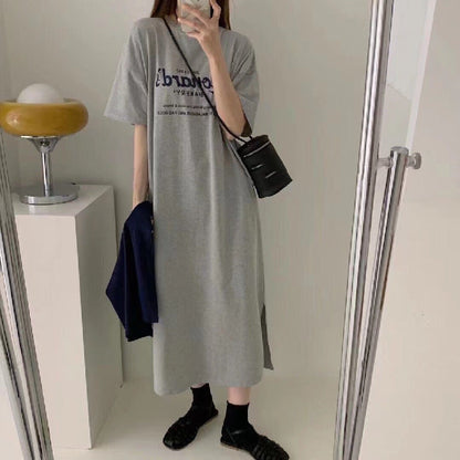 Damen Lounge-Kleid Grafik-Druck Bequem