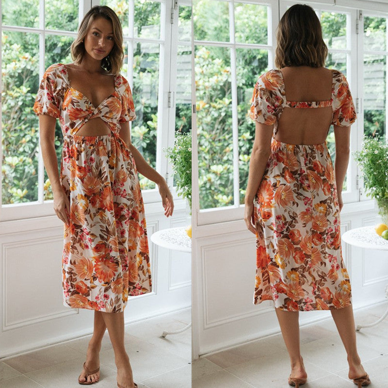 Damen Sommerkleid Elastisch Verspielter Knoten Norvielle - Norvielle