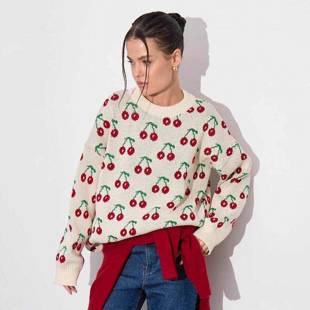 Damen Strickpullover Gemustert Lässig Norvielle