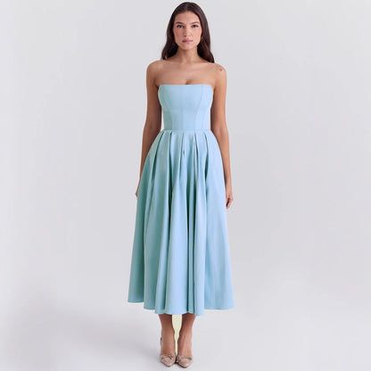 Damen Abendkleid Herz-Ausschnitt Schwingrock