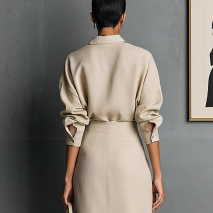 Damen Maxikleid Asymmetrischer Schnitt Elegante Falten Norvielle