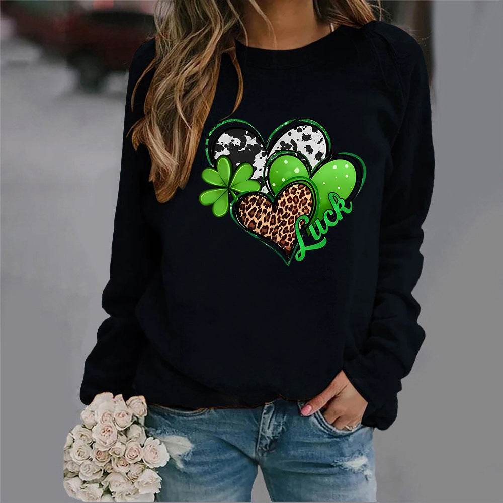 Damen Sweatshirt Kreatives Herzdesign Auffälliges Motiv