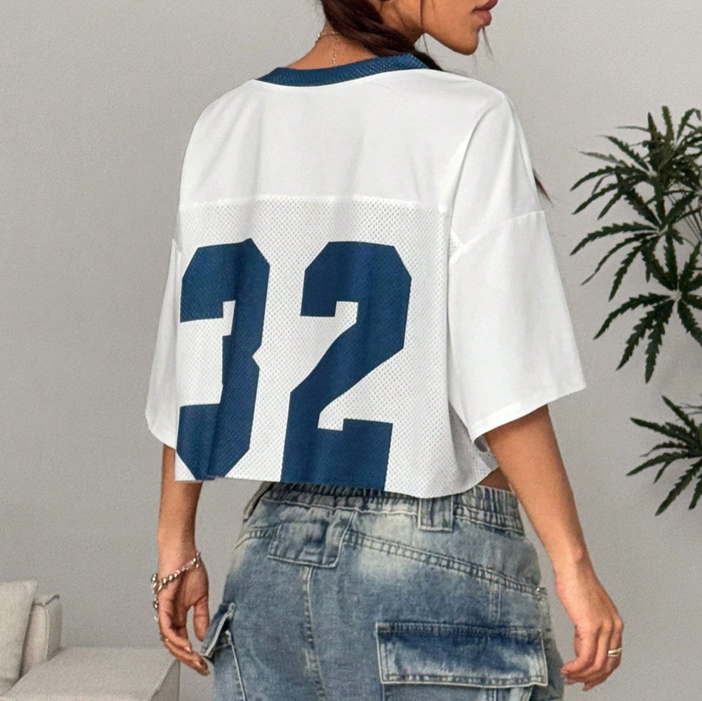 Damen Sportoberteil V-Ausschnitt Mesh Leicht