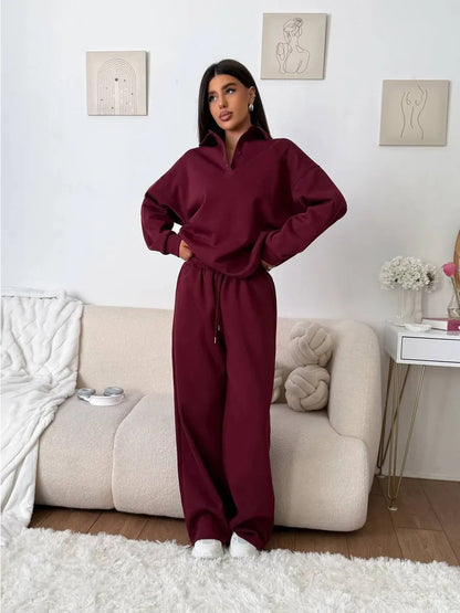 Damen Hoodie-Anzug Weites Design Elastischer Bund
