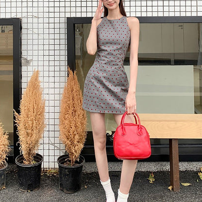 Damen Etuikleid Polka Dot Muster Figurbetont