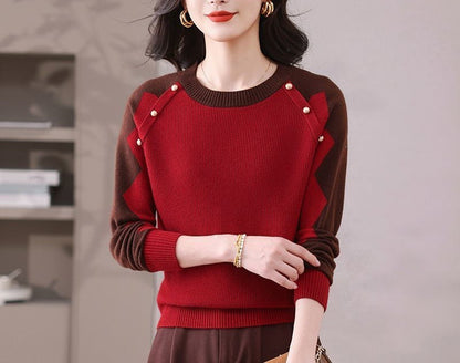 Damen Pullover Lässig Mit Applikationen Norvielle