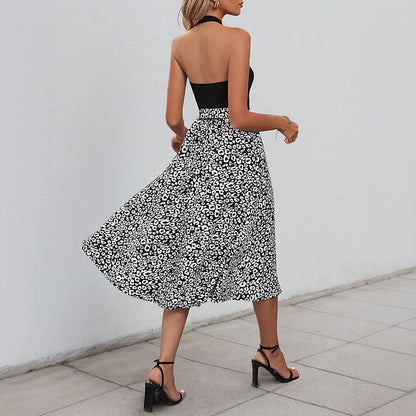 Damen Midikleid Leopardenmuster Eleganter Schnitt Norvielle