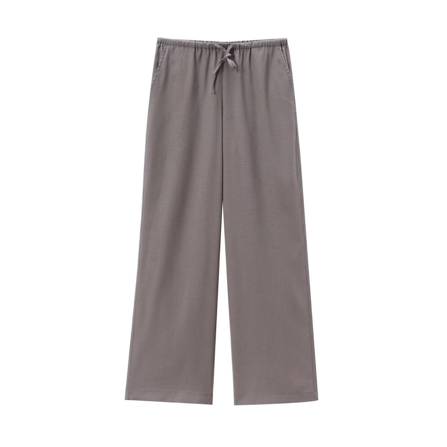 Damen Zweiteiler Set mit Bindegürtel und weite Hose Modern