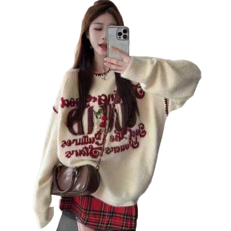 Damen Pullover Verspielter Schriftzug Lässiger Schnitt Norvielle