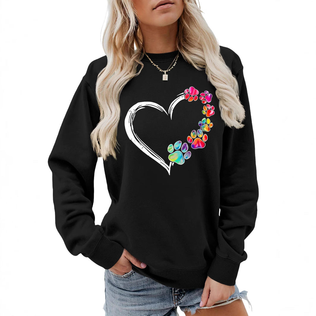 Damen Sweatshirt Pfotenherz-Design Norvielle - Norvielle
