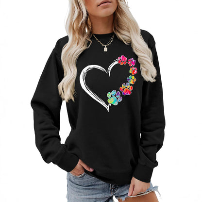 Damen Sweatshirt Pfotenherz-Design Norvielle - Norvielle