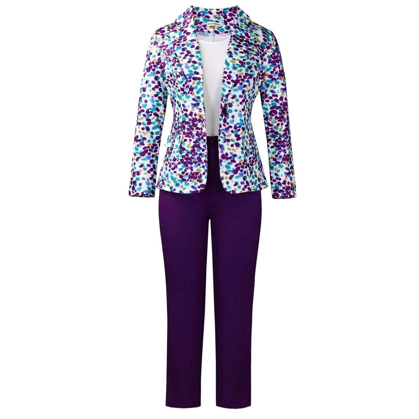 Damen Blazer-Hosenkombination Florales Muster Norvielle